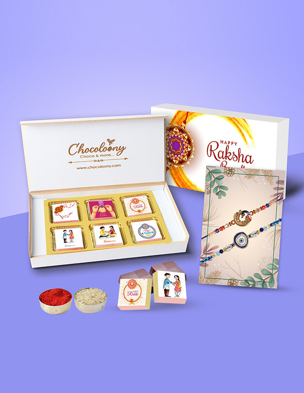 Rakhi with Chocolate Box Gift