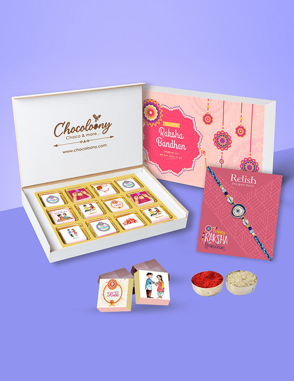 Rakhi with Chocolate Box Gift