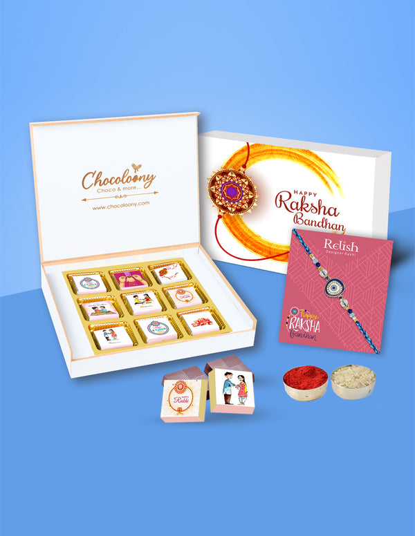 Chocolate Gift Box For Brother with rakhi