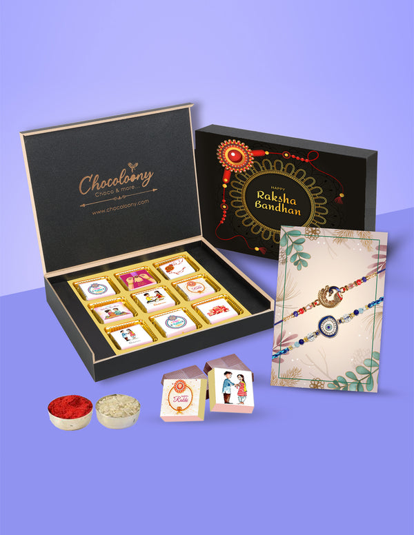 Chocolate Gift Box with Rakhi Set