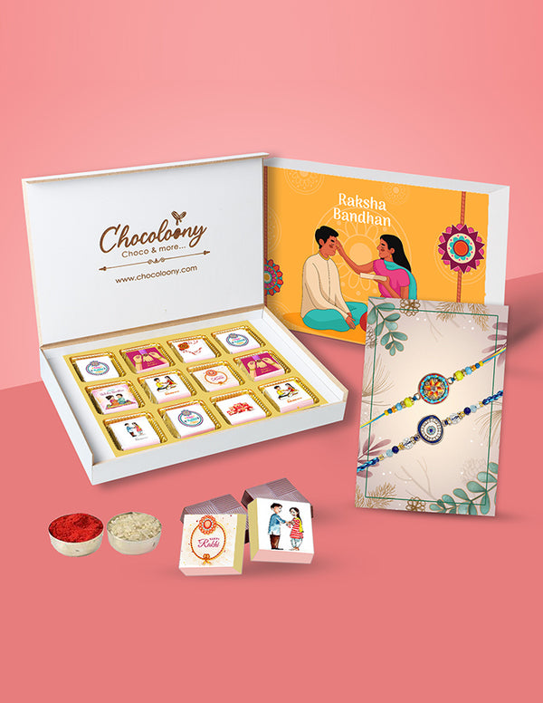 Chocolate Gift Box with Rakhis for Brother